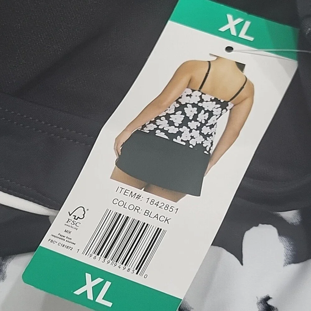 Ellen Tracy Women's Cruise Tankini Set Printed Top w Black Skort Size X-Large - Picture 5 of 6